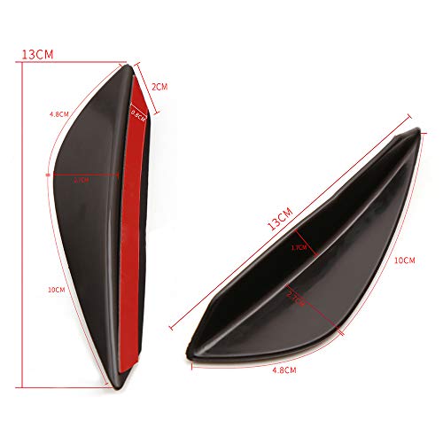 Yorten 4 unidades/conjunto de fibra de carbono preta encaixe pára-choques dianteiro divisor de lábio