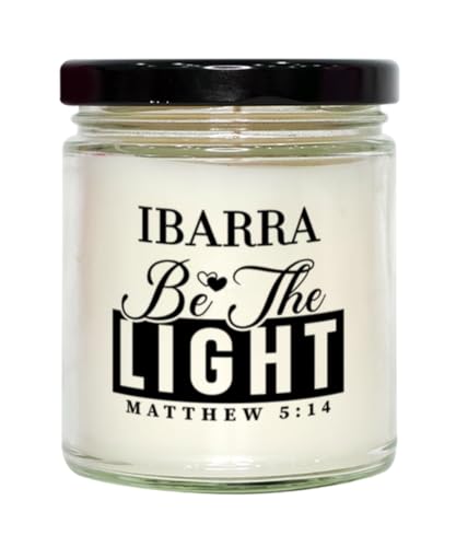 Bible Verse for Ibarra Candle,Christmas Gifts for Ibarra Be The Light Mattew 5:14 Gifts for Women Coworker Ibarra Name Birthday Candle Christmas Gifts, Housewarming, Soy Wax, Scented, Decor