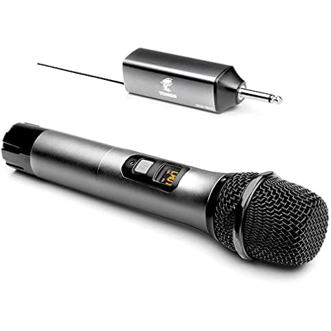 TONOR Wireless Microphone, UHF Metal Cordless Handheld Mic System with Rechargeable Receiver, 1/4” Output for Amplifier, PA System, Singing Karaoke Machine, 200ft (TW-620) Cover