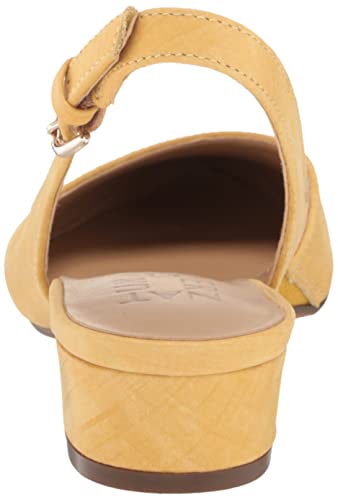 Naturalizer Womens Banks Slingback Low Heel Pointed Toe Pumps ,Marigold Yellow Plaid Leather,7.5 Wide #TOP2