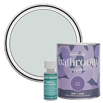 Rust-Oleum Grey Water-Resistant Bathroom Tile Paint in Satin Finish - Dove 750ml