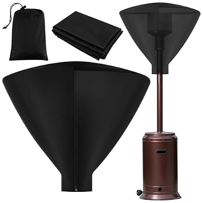 Patio Heater Top Covers, Outside Patio Heater Cover with Zipper, 33.8x25.5 inches 420D Oxford Cloth Waterproof Patio Heater Cover, for 34 inch in Diameter Outdoor Heater Heads