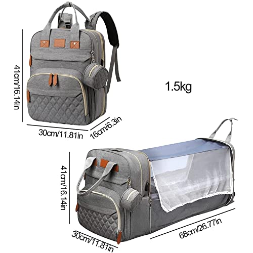 fraldas bebê - Sacos bebê para papais mamães - Bolsa fraldas tudo em 1 com porta USB berço trocador