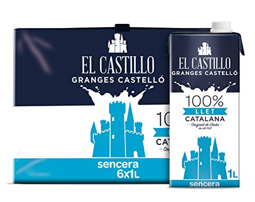 El Castillo - Leche Entera, Rica en Calcio y Proteínas, Sin Gluten, Sin azúcares añadidos - Pack 6x1L