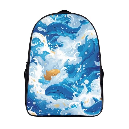 Ocean Wave Mochila Infantil, Mochila Escolar Para Niños Mochila Escolar De Dibujos Animados En 3D Mochilas Escolares Anime Mochila 3D Estampado Mochila Bolsa De Viaje Para Niños Y Niñas 40x28x16cm