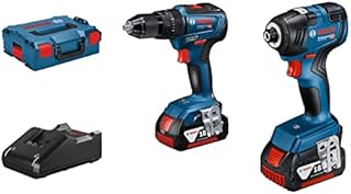 Bosch Professional 18V System cordless Combi Drill Set GSB 18 V-55 + GDR 18V-200 (including 2x 3.0Ah battery, charger GAL 18 V-20, L-BOXX) - Amazon Exclusive Set