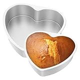 cake baking supplies， Moule à gâteau en forme de cœur (lot de 2), 15 cm, en alliage, for cheesecake, idéal for la Saint-Valentin et les anniversaires.,for Home Bakers