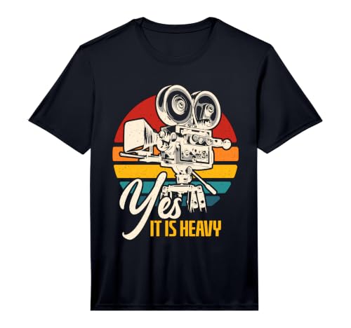 Men's Yes It is Heavy Retro Video Shoots Cameraman Camera Operator Performance T-Shirt