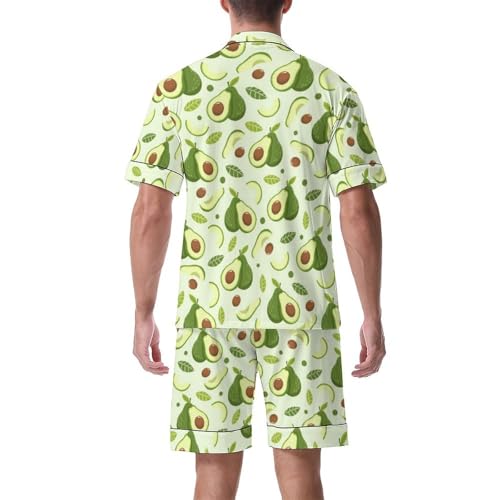 Mens Pajama Set Pjs Sleepwear Nightwear Soft Short Sleeve Sleep Set Loungewear With Pocket2