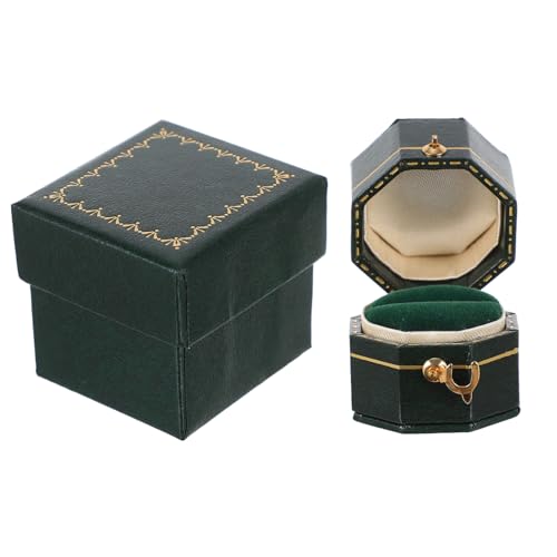 VALICLUD Scatola per Anelli Vintage Contenitore Regalo per Fedi Nuziali Espositore per Gioielli Scatola Portafedi con Design Retrò per Riporre gli Anelli e Proteggerli da Danni