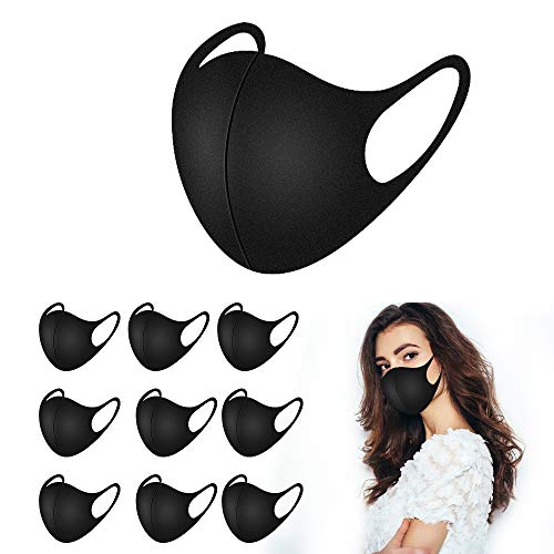Preisvergleich Produktbild InnooCare 10 Stück Atmungsaktiv Wiederverwendbare und waschbare Fashion Unisex schwarz