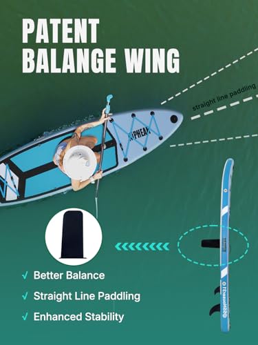 Image of Niphean (Extra Large) Inflatable Paddle Board, SUP for 2+1 People /Family 500lbs Capacity Stand Up Paddle Board with SUP Accessories, StabilTrac Fin Non-Slip Paddleboard for Adults