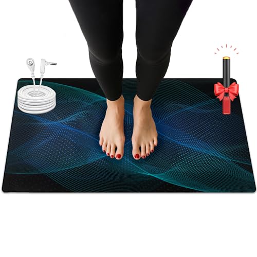 ATE Health Grounding Mat, Grounding Pad with Conductivity Test Pen & 15ft Grounding Cord, Indoor Grounding mat,Grounding Mats for Pain Relief, Relaxation & Stress Relief (24.1x16in)