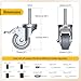 HOLKIE Caster Wheels Locking 3 Inch Expanding Stem Casters, Threaded Swivel Casters Set of 4 Heavy Duty Castors, Fit 1