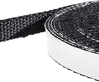 ZYWUOY 10mm Self-Adhesive Flat Tape, Fiberglass Rope Seal Stove Rope, Fire Gasket Flat Stove Rope Black Glass Seal Stove Fire Rope