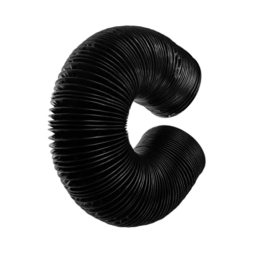 4" Air Duct Flexible Ducting, 4 Layer Hvac Ventilation Air Hose - Great For Grow Tents, Green Houses, House Vent Register Lines (9.5 Ft Long, Black) #TOP2