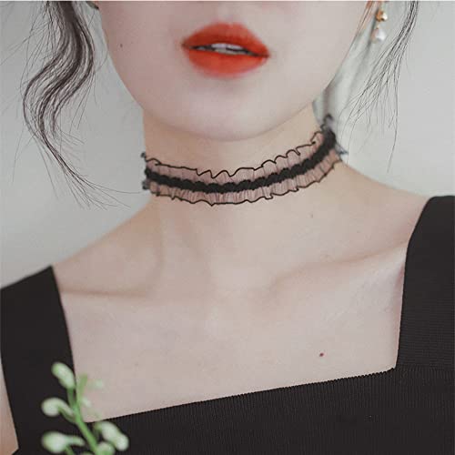 Nova&Aria 6Pc Black Chokers Set For Women Choker Necklaces Pendant Velvet Cute Choker Necklace Classic Tattoo Colorful Lace Chokers For Teen Girl-12 #TOP2