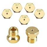 LOT 5 GICLEUR BUSES UNIVERSELLES CONVERSION BOUTEILLE BOMBONNE GPL GAZ BUTANE | Ø6MB | 0.5 0.7 0.7 0.87 1.02 | BRULEUR CUISINIÈRE PLAQUE DE CUISSON (KIT 2)