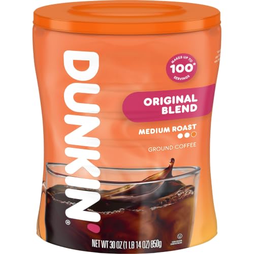 Dunkin’ Original Blend Medium Roast Ground Coffee, 30 Oz. Canister