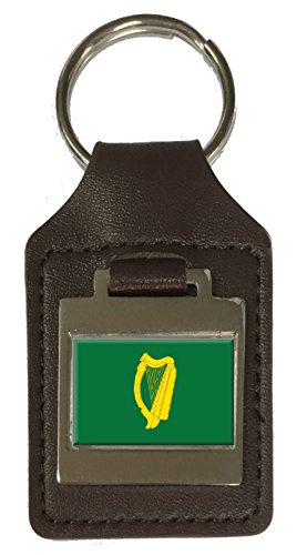 Porte-clés en cuir gravé Leinster, accessoire rugby et goodies supporter pour homme et femme