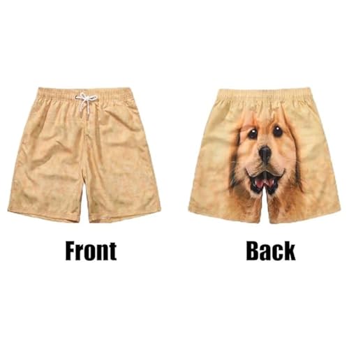 Shorts with Dog Face on Butt, Realistic 3D Cute Funny Puppy Print Workout Shorts, for Men/Women2