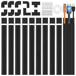 Cable Cover Wall - Large Cable Covers for Wires on the Wall, 157 Inch TV Cable Hiding Wall, Black