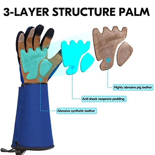 Vgo... Gardening Gloves Unisex,Safety Work Gloves,Long Sleeves Gauntlet,Puncture Proof,Touchscreen(Size L,Blue,Sl7496) #TOP1