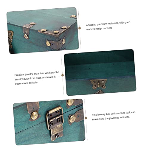 Boîte de rangement bois vintage avec serrure à code en pin massif - 4