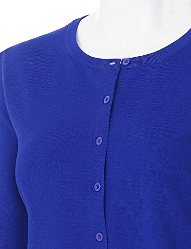 Image of Women's Long Sleeve Button Down Crew Neck Soft Knit Cardigan Sweater
