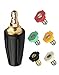 Stone Banks Brass Rotating Turbo Nozzle 4000PSI, 1/4" Quick Connect Pressure Washer Nozzle with 5 Tips, Pressure Washer Cleaner Gun Nozzles Accessory Set