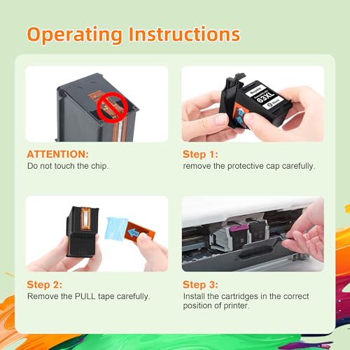 Image of 63XL Ink Cartridges Black and Color (2-Pack) for HP Ink 63 XL B7RT2AN | High Yield for HP 63XL Ink Cartridge Combo Pack Work With HP DeskJet 3634 3637 3639 ENVY 4510 4520 OfficeJet 3830 3833 5255