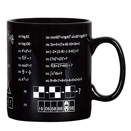 Froster Taza Gigante para Genios, 800 ml XXL Taza Desayuno Grande, Matemática, Mug Negro