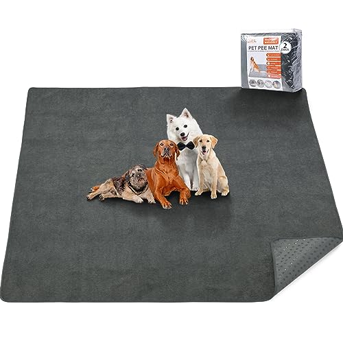Image of Washable Pee Pads for Dogs, 48x60 2PACKS Reusable Whelping Pads, Absorb Dog Mats Non-Slip Puppy Training Pads for Whelping, Potty, Training, Playpen, Crate