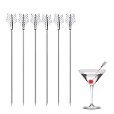 Sipoyen Arrow Cocktail Picks for Drinks 4 Inch Stainless Steel Reusable Metal Martini Picks Cocktail Garnish Skewers 6-Piece