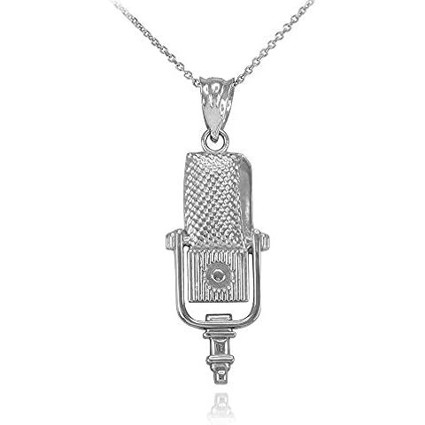 Recording Microphone Music Studio Necklace 925 Sterling Silver silver Cover