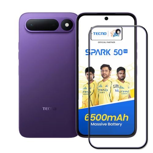 Image of DD SON Premium Tempered Glass Screen Protector Guard For Tecno Spark 50 5G (6.78 Inch, Pack of 1) | Edge to Edge Coverage With Easy to installation kit