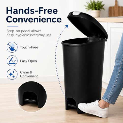 Caneca de basura de cocina 12 gal con tapa y pedal miniatura 2
