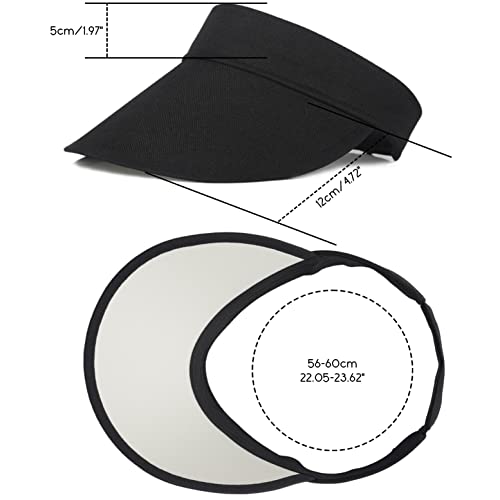 Sun Visor For Women Upf 50+ Uv Protection Adjustable Summer Beach Hat (Black) #TOP2