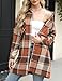 HOTOUCH Womens Fall Jacket Long Sleeve Flannel Plaid Coat for Women Lightweight Shacket Coat Boyfriend Comfy Overcoat Orange M