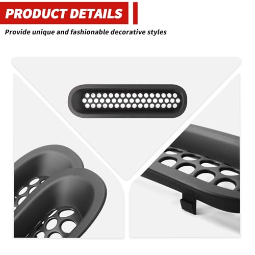 Image of Front Grille Mesh Inserts fit for Jeep Wrangler JK & JKU 2007-2017 Black Grill Mesh Front Grille Guard Clip-on Trim Covers Exterior Accessories