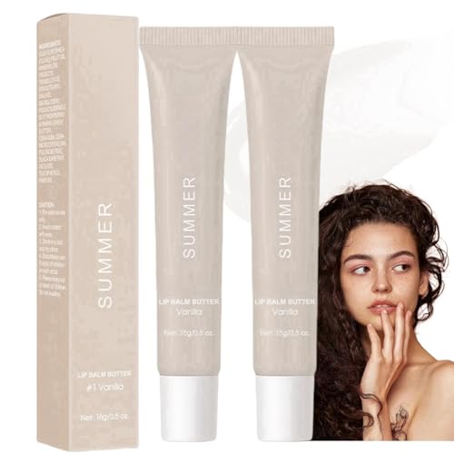 2pcs Summer Tinted Lip Balm,Holiday Plumping Lip Gloss,Moisturizing Natural Lip Balm,Nourishing Lip Mask and Lip Balm,Lip Cream,Lip Care for Dry Lip,Lip Conditioner,Soothes & Softens Dry Lip#1vanilla