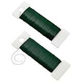 YUYUDEHM 2 Rollen grüner Blumendraht, 90 m, flexibler Paddeldraht für Schmuckherstellung...