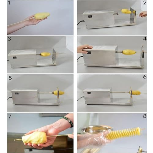 Cortadora en espiral eléctrica de acero inoxidable para papas miniatura 3