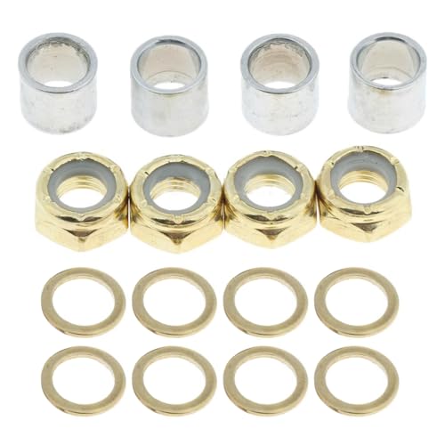 Kangnice Metal Skateboard Bearing Spacer Truck Washer Set Standard Skateboard Accessory Skateboard Washers Bearing Spacers Nut