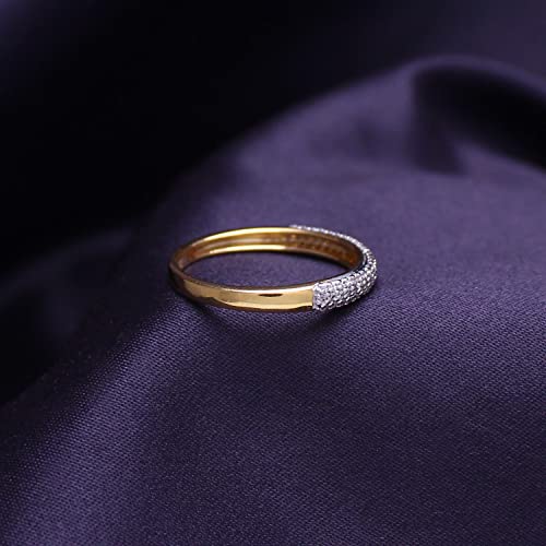 SAVEARTH DIAMONDS Round Cut Sparkling White Cubic Zirconia Half Eternity Stackable Engagement Ring In 14k Gold Over Sterling Silver Jewelry Gift For Women Wedding4