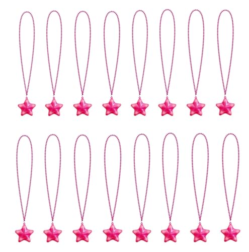 Collier lumineux rose étoile clignotante lot de 16 pour fête