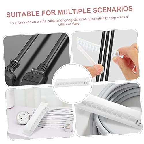 Artibetter 4 piezas Abrazaderas para cables Clip bajo escritorio para gestión adhesiva de cables miniatura 3