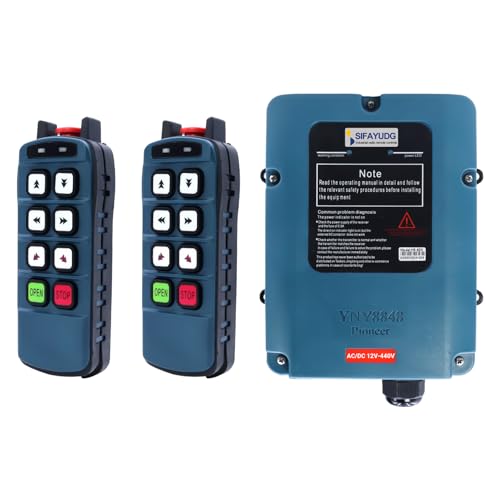 SIFAYUDG HR-6DK Crane Remote Control 2 Speed Wireless Hoist Remote Control 12-440V 6 Channels Industrial Remote Control for Construction Cranes forklifts (2 Transmitter & 1 Receiver)