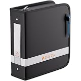 ENGPOW 3 Ring Binder,Fireproof 3 Inch D Ring Binder with Zipper,Holds 750 Sheets,Non-Stick,PVC-Free,Compatible with Clear Sheet Protectors,Portable School Office Home Safe Storage for Paper,Black