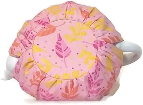 Teapot Cozy, quilted tea warmer with yellow, pink and orange leaves on light pink for a 5-8 cup teapot #501